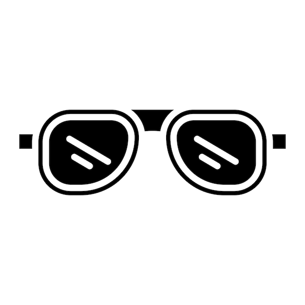 Zonnebril Glyph effen zwarte afbeelding