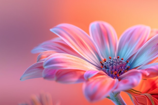 Zonnelichte schoonheid levendige macroopname van een kleurrijke bloem die de ingewikkeldheid van de natuur onthult