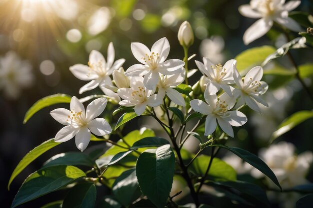 Zonnelichte witte bloemen