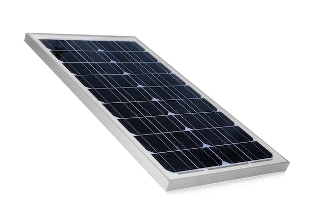 Zonnepaneel geïsoleerd op wit Alternatieve energiebron