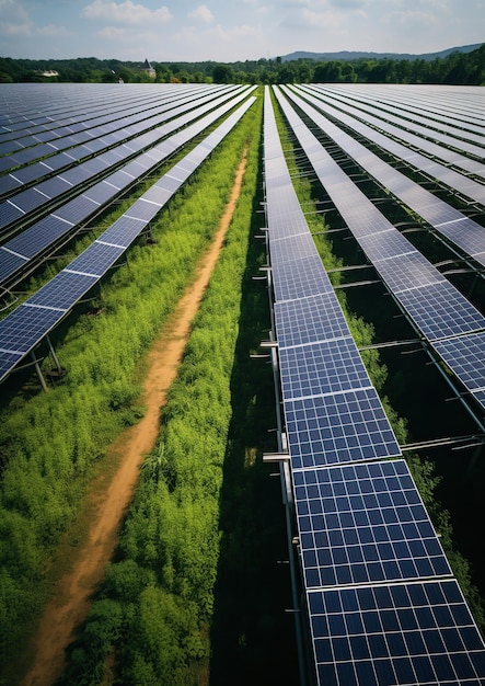 Zonnepaneelinstallaties schone energie AI gegenereerd