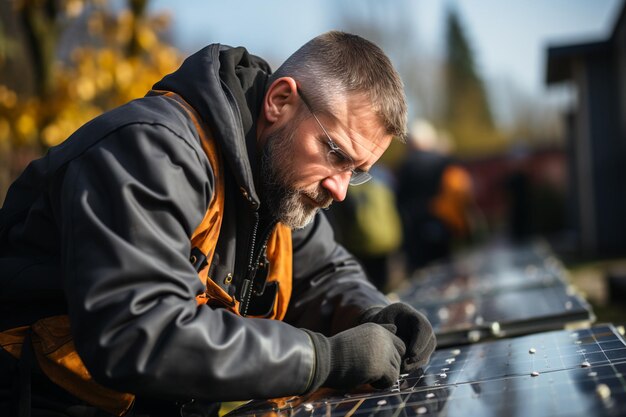 Foto zonnepaneelsysteem voor energiebesparing