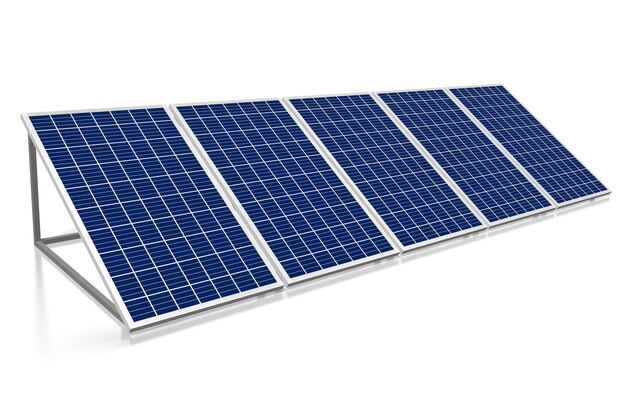 Zonnepanelen concept 3D illustratie