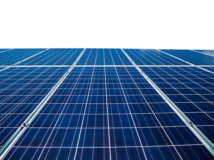 Foto zonnepanelen geïsoleerd op witte achtergrond