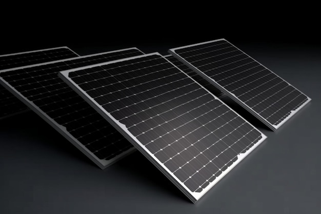 zonnepanelen geïsoleerd van de achtergrond met kopie ruimte