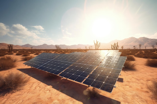 zonnepanelen in de woestijn