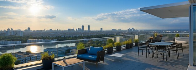 Zonnepanelen op het dak van de penthouses xA