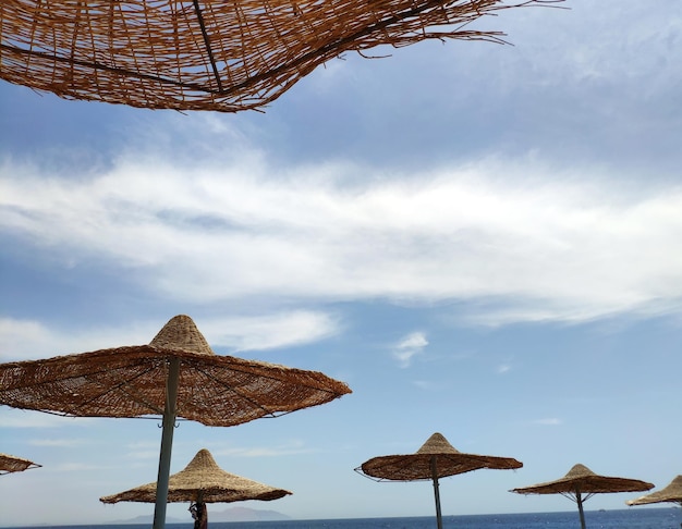 Zonneparasols op het strand