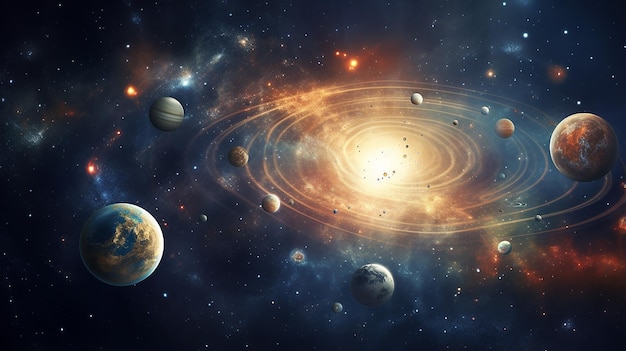 Zonnestelsel Elementen van deze afbeelding geleverd door NASA