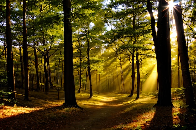 Zonnestraal bos