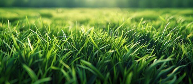 Zonnig groen grasveld