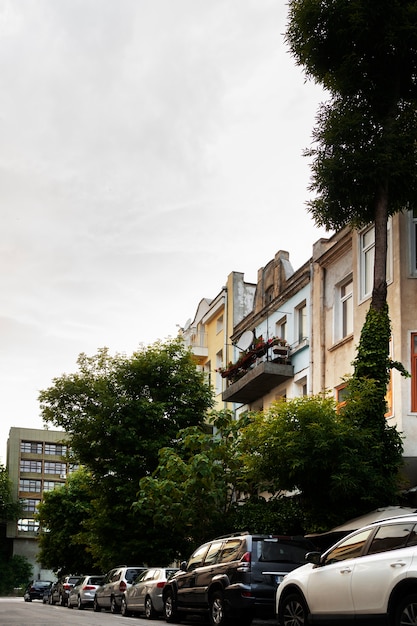 Foto zonnig stadslandschap