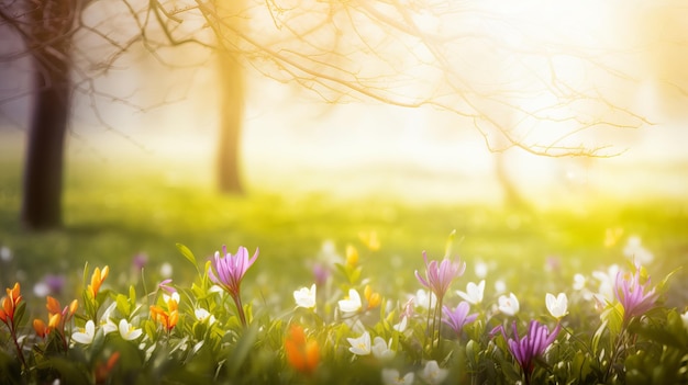 Zonnige en mooie lente achtergrond