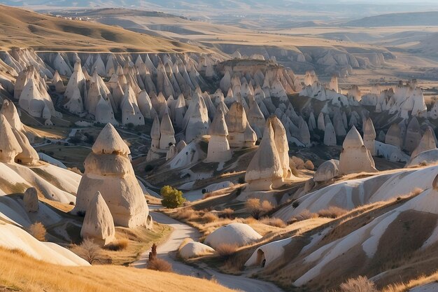 Zonnige januari dag in de rotsen van Cappadocië Turkije