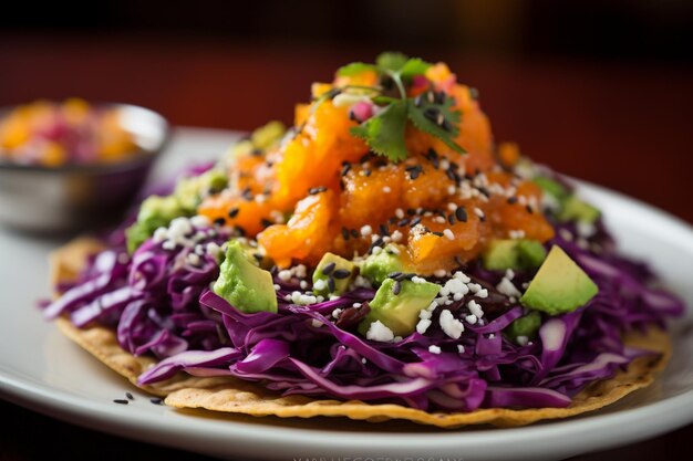 Foto zonnige tostadas een ceviche delight