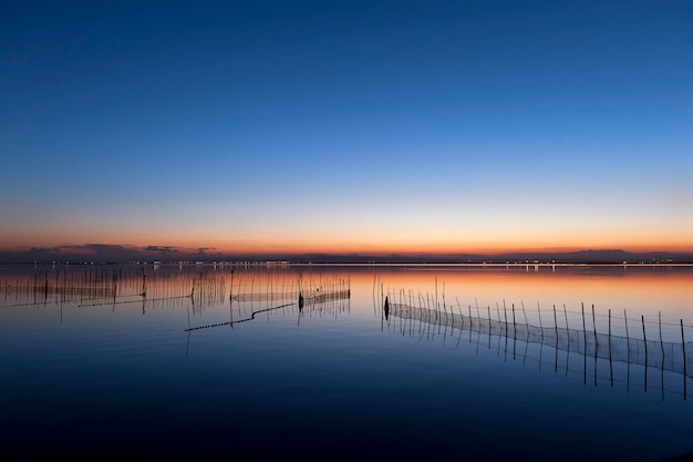 Zonsondergang bij de Albufera van Valencia