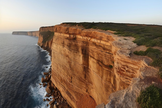 Zonsondergang bij de klippen van Etretat Normandië Frankrijk