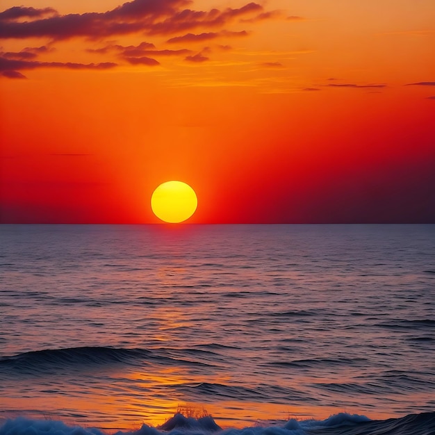 Zonsondergang bij de zee