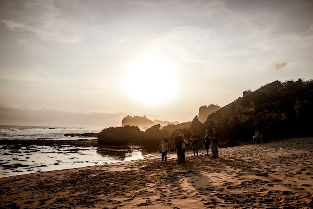 Zonsondergang bij het strand van Jogja