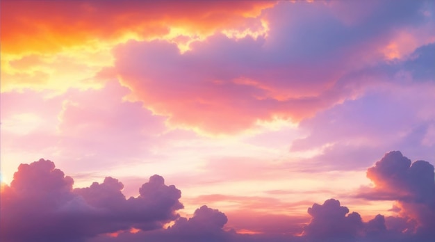 Zonsondergang hemel met wolken achtergrond zonsopgang hemel met wolken achtergrond Generatieve AI