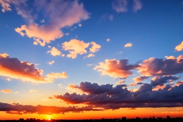 zonsondergang hemelachtergrond met kleine wolken realistisch