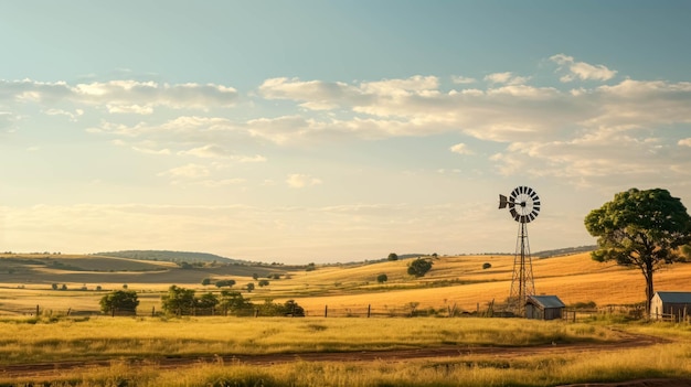 Zonsondergang in geoogste velden Landschap Landschap en panorama