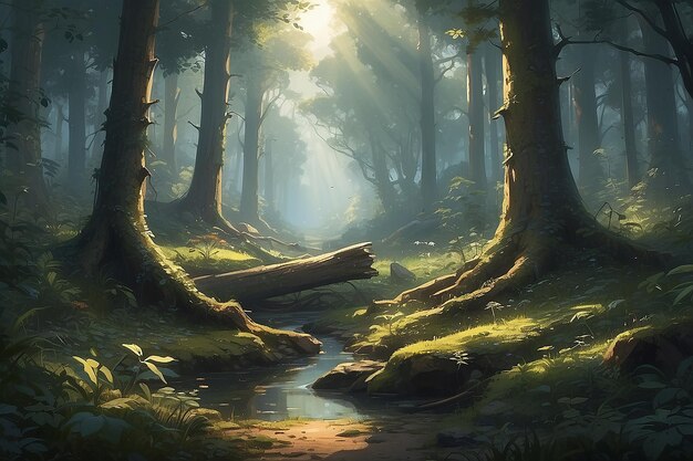 Zonsondergang in het bos