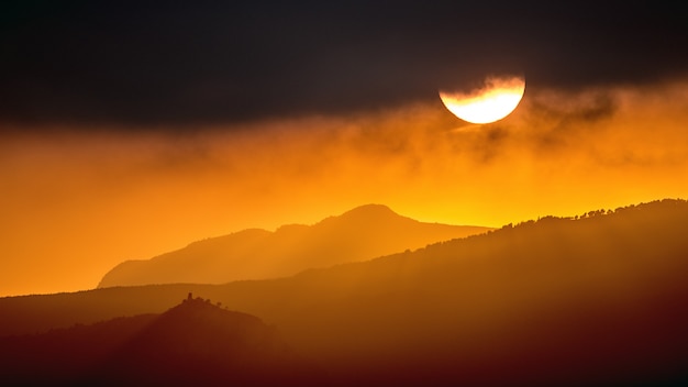 Foto zonsondergang landschap