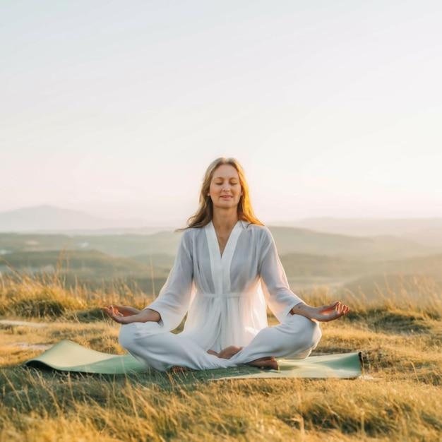 Foto zonsondergang meditatie