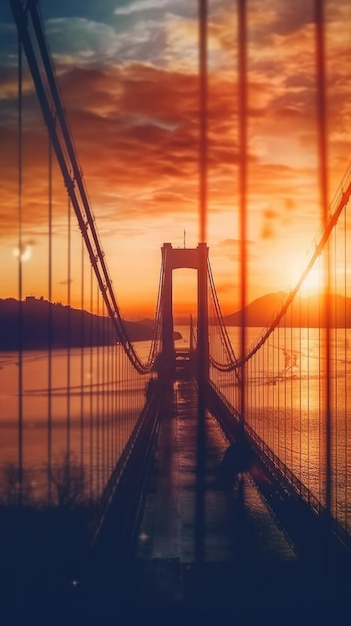 zonsondergang op de brooklyn bridge