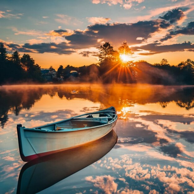 Zonsondergang op de open oceaan