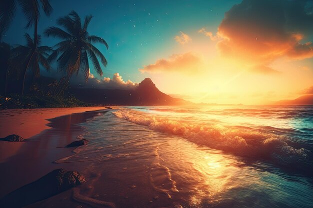 Zonsondergang op het strand wallpapers