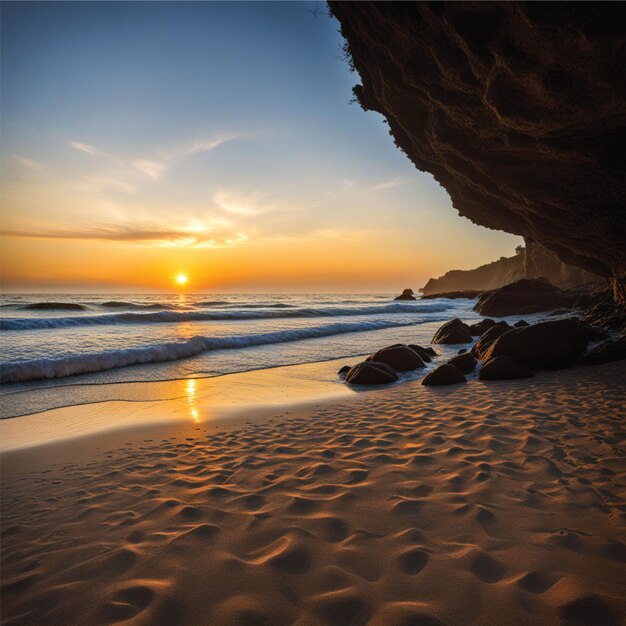 zonsondergang op het strand