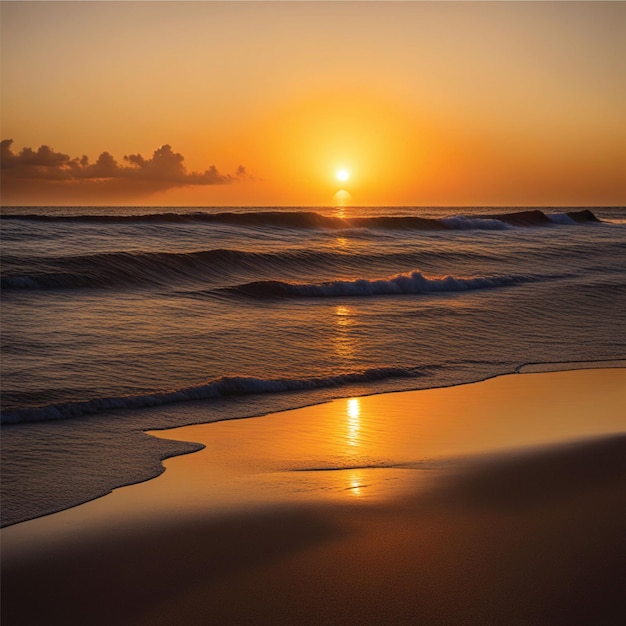 zonsondergang op het strand