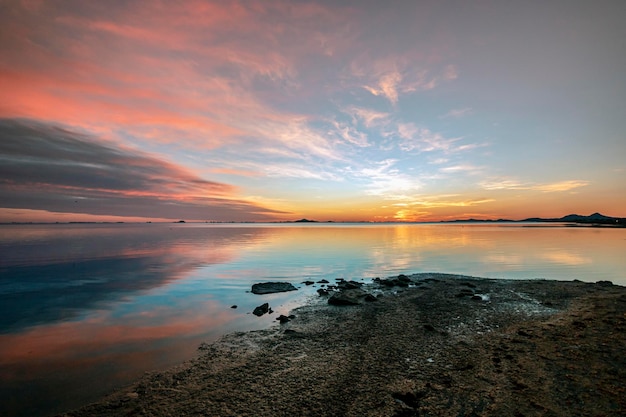 zonsondergang op het strand