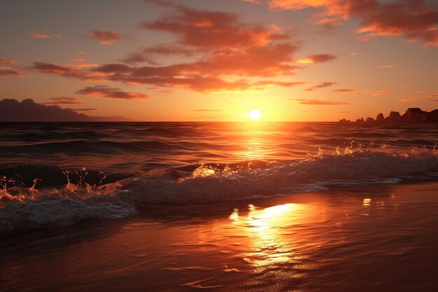 Zonsondergang op het strand