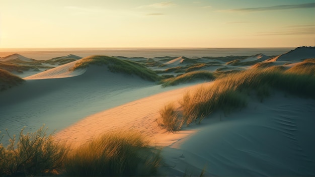 Foto zonsondergang over de duinen van de duinen