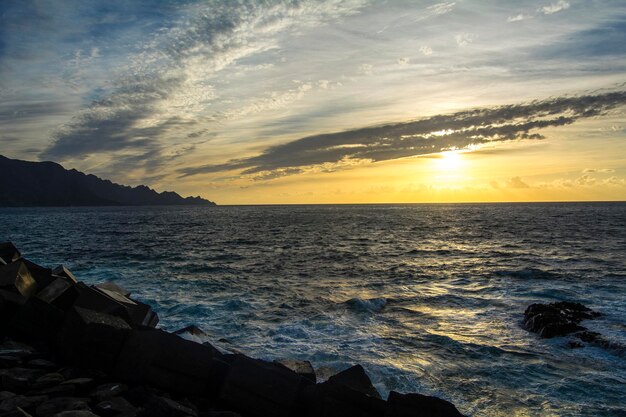 zonsondergang over de zee