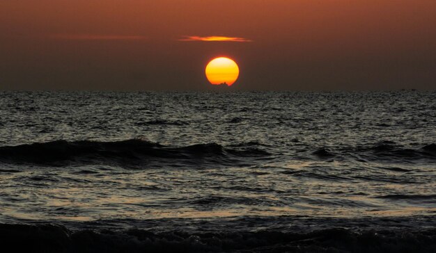 zonsondergang over de zee