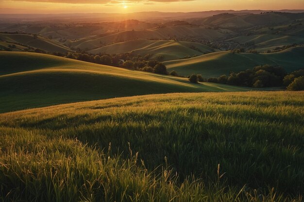 Zonsondergang over Rolling Hills