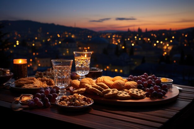 Foto zonsondergang tijdens de ramadan hemel professionele fotografie