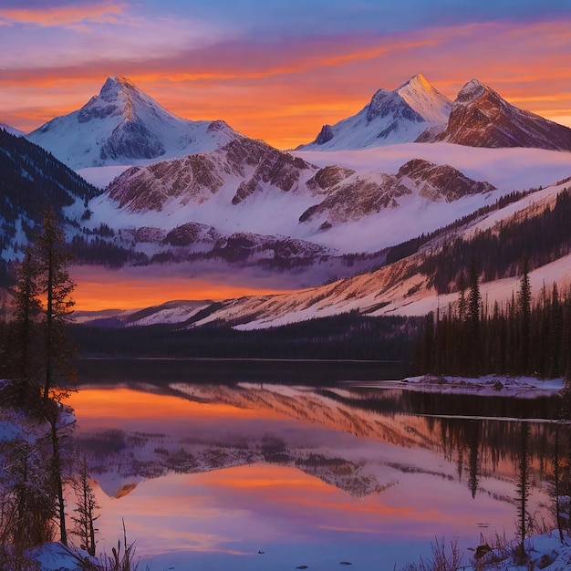 Zonsondergang weerspiegelt christelijke bergspiritualiteit in natuur schoonheid gegenereerd door AI