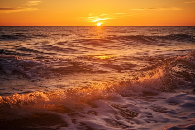 Zonsonderganggloed over de oceaan Zee Dierenfotografie