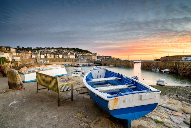 Zonsopgang bij Mousehole in Cornwall