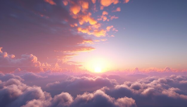 Zonsopgang boven bewegende wolken met kleurrijke horizon Stock Foto