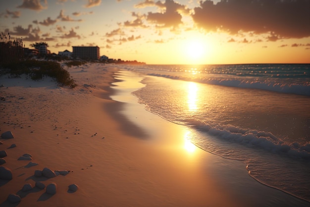 Zonsopgang boven strand