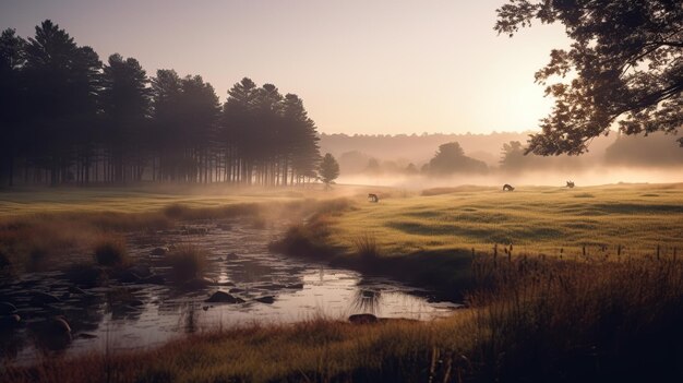 zonsopgang landschapsscène