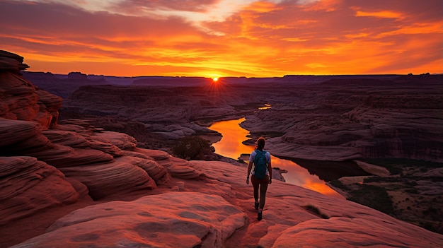 zonsopganglandschap HD 8K behang Stock Fotografisch beeld