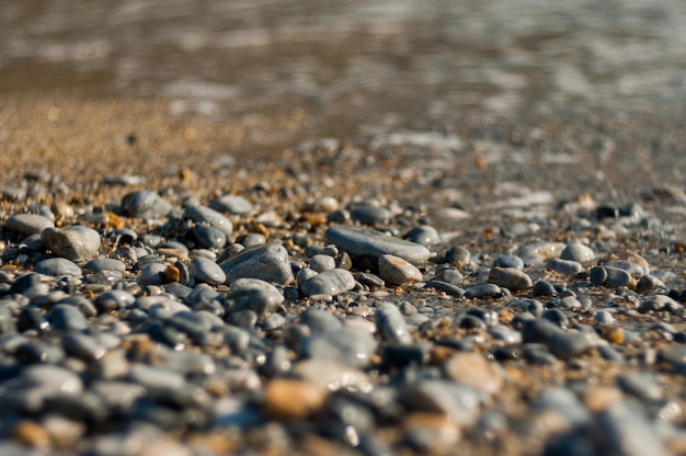 Zonstenen van een strand, verlaten stenen