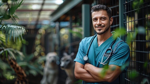 Zoo Veterinarian caring for animals in a zoo setting